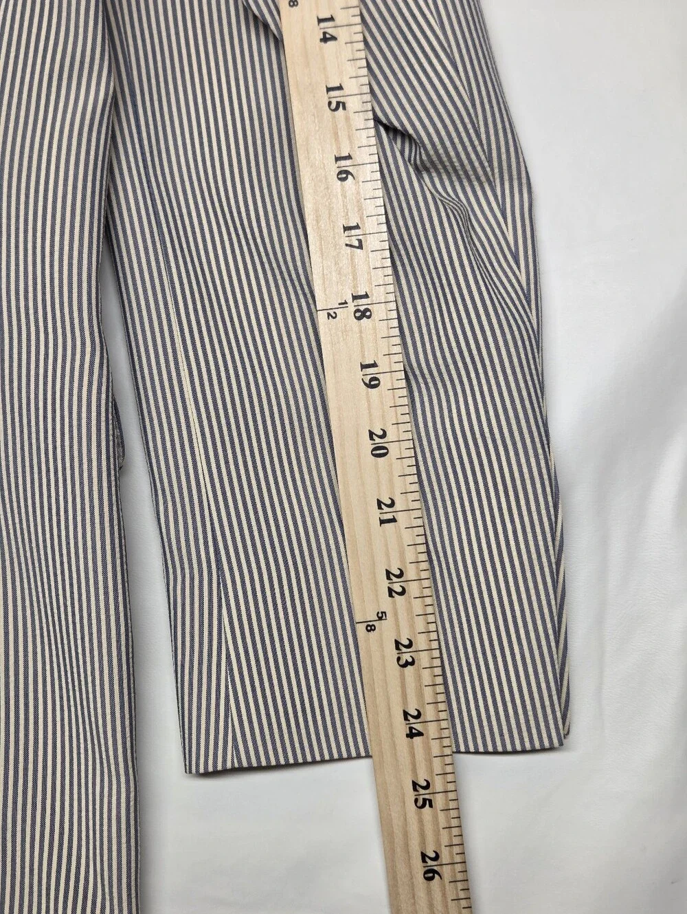 Lauren Ralph Lauren Seersucker Suit Mens 38R 32x32 Navy Cream Stripe 2Pc